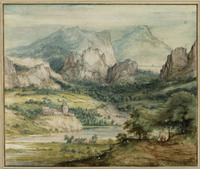 Q 032
<br/>
Berglandschap met burcht
<br/>
<em>Valckenborch, Lucas van (1535/1536-1597)</em>